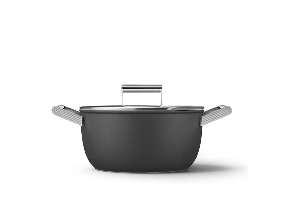 Prezzo Ridotto Casseruola antiaderente 2 manici con coperchio, 50‘s style, ø 24 cm, nero