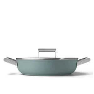 Economico Tegame antiaderente 2 manici con coperchio, 50‘s style, ø 28 cm, verde smeraldo