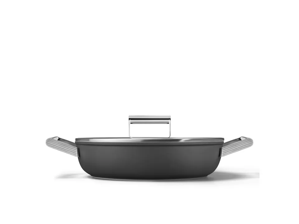 Novità Tegame antiaderente 2 manici con coperchio, 50‘s style, ø 28 cm, nero