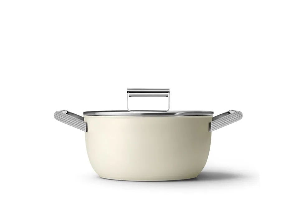 Casseruola antiaderente 2 manici con coperchio, 50‘s style, ø 24 cm, panna Affare