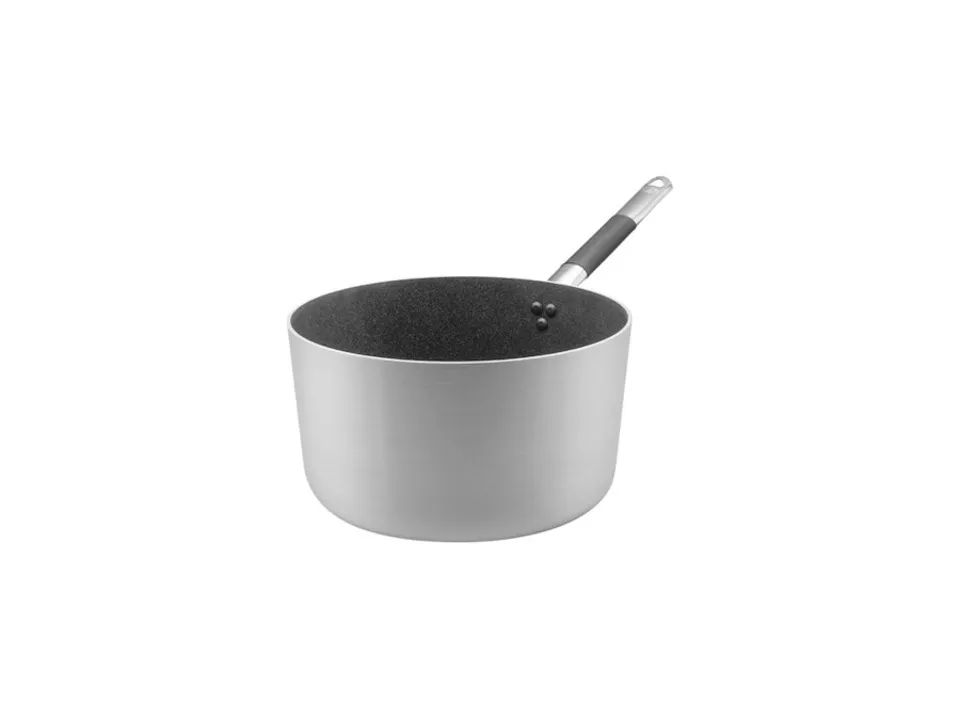 Vendita Finale Casseruola antiaderente induzione sharkskin alta in alluminio 3mm 1 manico - ø28