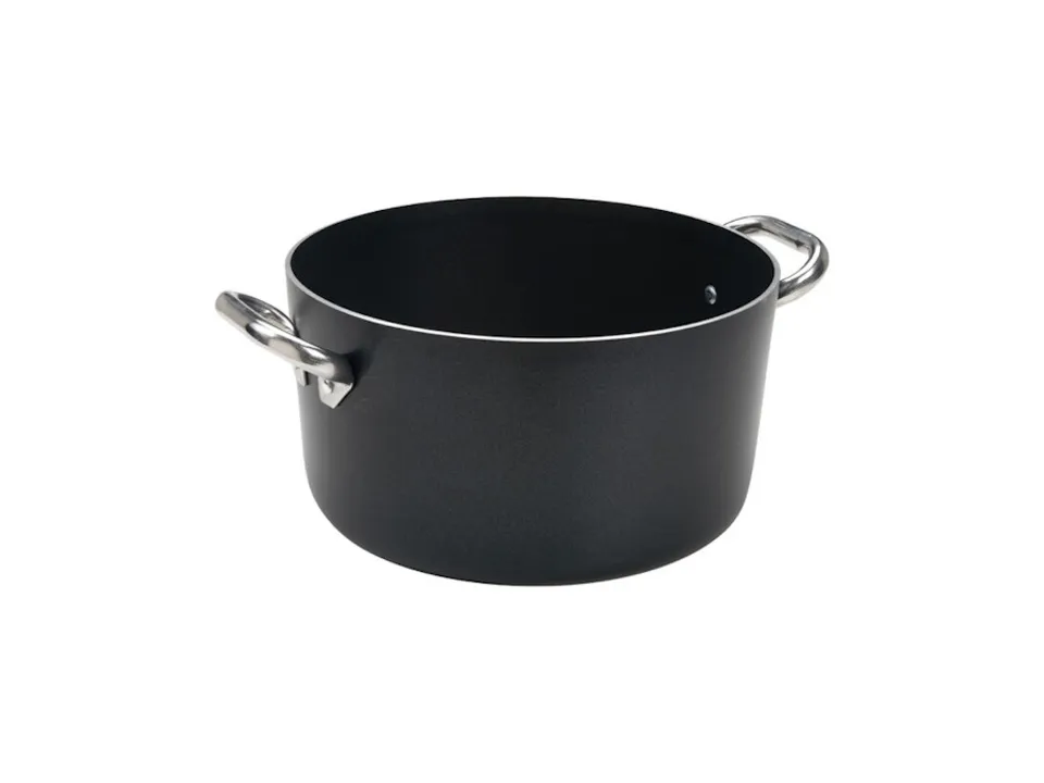 Nuova Collezione Casseruola antiaderente alblack alta in alluminio 3mm 2 maniglie - ø24