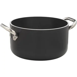 Casseruola antiaderente induzione alblack alta in alluminio 5mm 2 maniglie - 32 cm Professionale