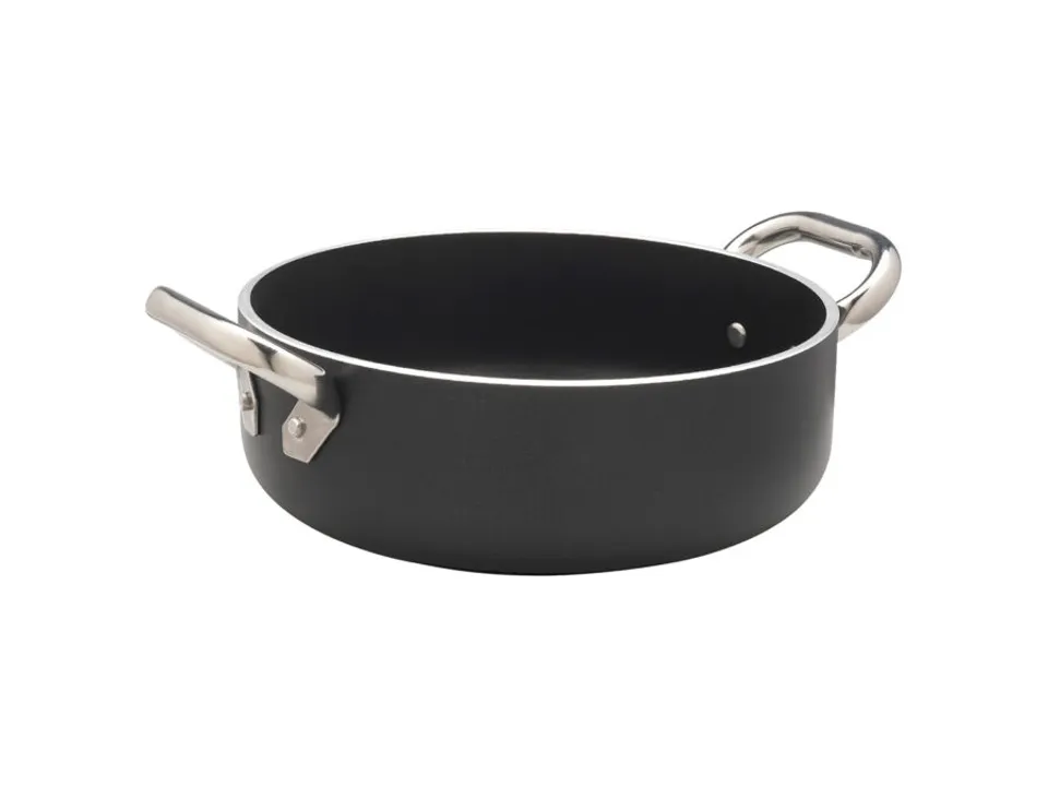 Casseruola antiaderente induzione alblack bassa in alluminio 5mm 2 maniglie - 24 cm Scelto Dai Clienti
