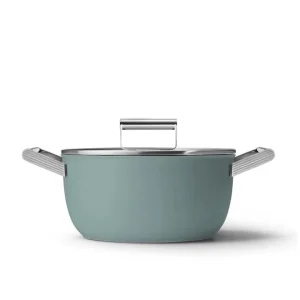 Casseruola antiaderente 2 manici con coperchio, 50‘s style, ø 24 cm, verde smeraldo Esclusivo