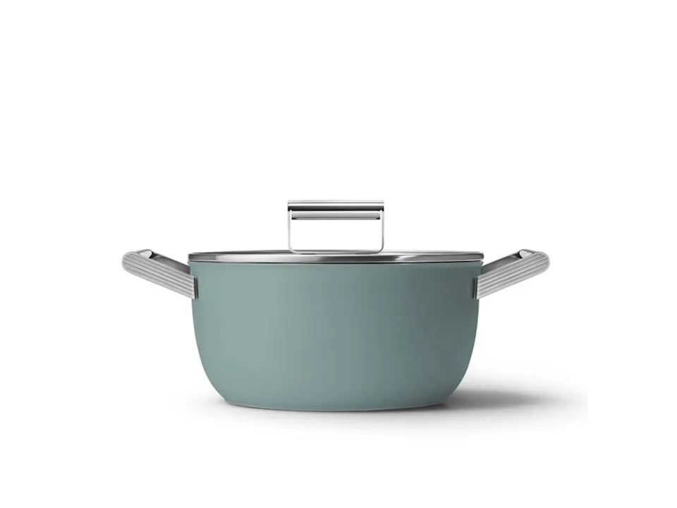 Casseruola antiaderente 2 manici con coperchio, 50‘s style, ø 24 cm, verde smeraldo Esclusivo