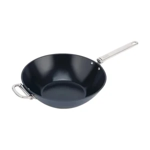Ultima Occasione Space, wok antiaderente blu con manico pieghevole 32 cm