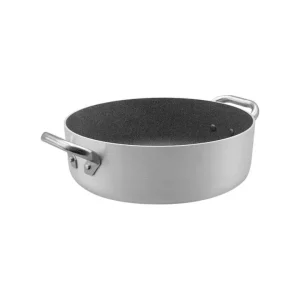 Casseruola antiaderente induzione sharkskin bassa in alluminio 3mm 2 maniglie - ø24 Quantità Limitata