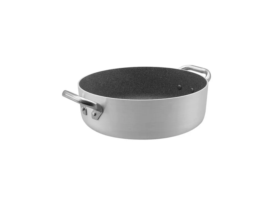Nuova Collezione Casseruola antiaderente induzione sharkskin bassa in alluminio 3mm 2 maniglie - ø28