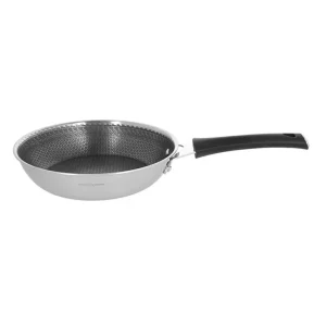 Luxury design, padella 1 manico 32 cm in acciaio inox argento Direttamente Dal Produttore