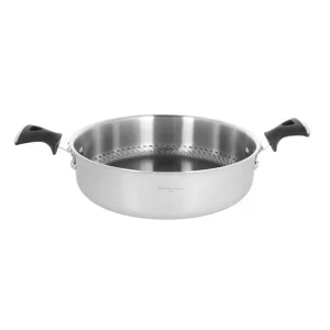 Luxury design, tegame 2 manici 32 cm in acciaio inox argento Acquista Ora