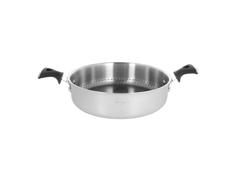 Luxury design, tegame 2 manici 32 cm in acciaio inox argento Acquista Ora