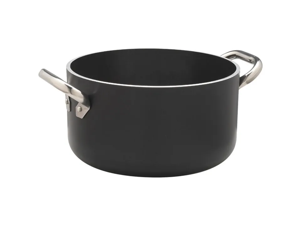 Casseruola antiaderente induzione alblack alta in alluminio 5mm 2 maniglie - 24 cm Reso Gratuito