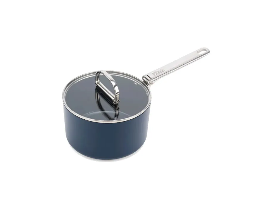 Space, casseruola alta antiaderente, ø 19 cm, 1 manico, con coperchio, blu Economico