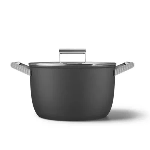 Casseruola antiaderente 2 manici con coperchio ø 26 cm, nero Prezzo Conveniente