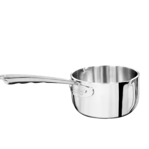 Prezzo Basso Casseruola alta alu-inox 5-ply per induzione con un manico e due beccucci