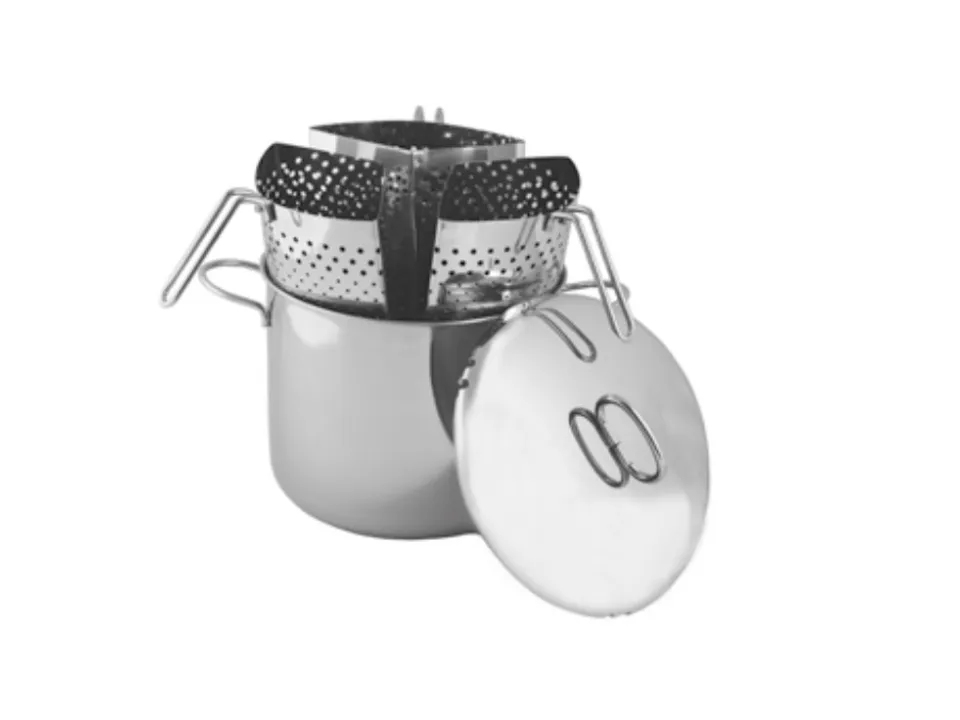 Super Prezzo Spaghettiera con 3 cestelli multiuso con coperchio bombato, induzione, 11 lt