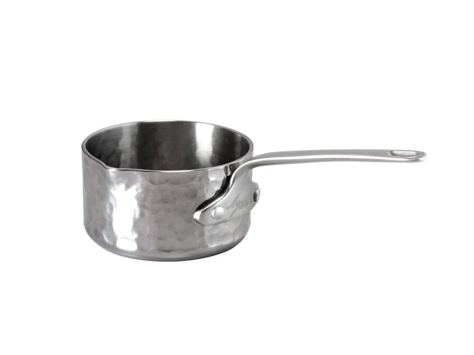 Casseruolino in aluinox 3ply martellato con beccuccio a dx 1 manico 1907 - ø 12 cm Must-Have