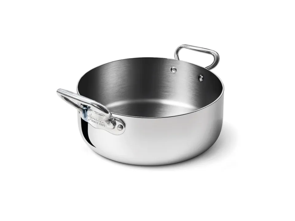 Offerta Limitata Casseruola induzione 1907 bassa in alluminio e acciaio lucido 2 maniglie, ø 28 cm