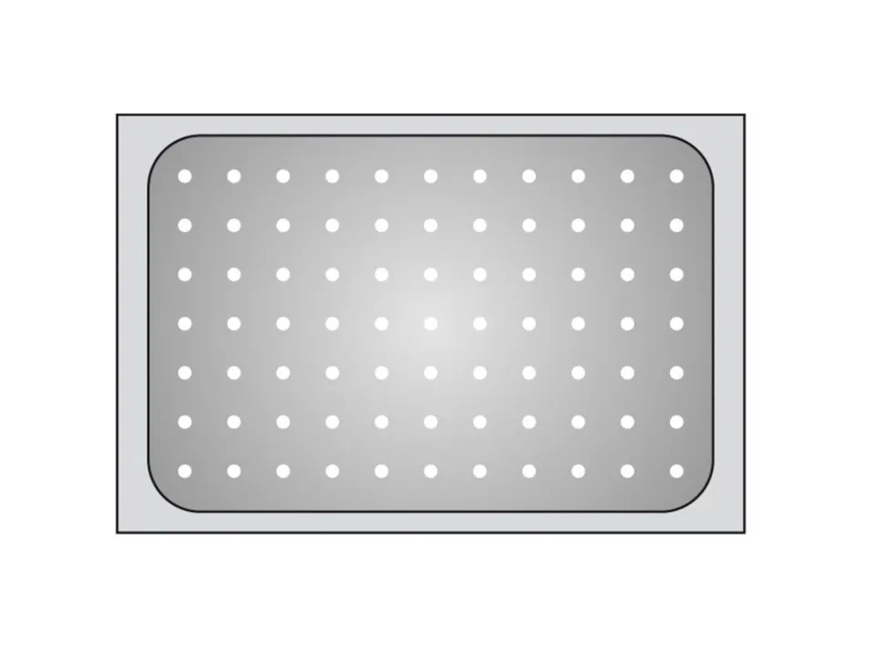 Subito Disponibile Gastronorm 1/1, bacinella forata in acciaio inox 18/10 - h.20 cm