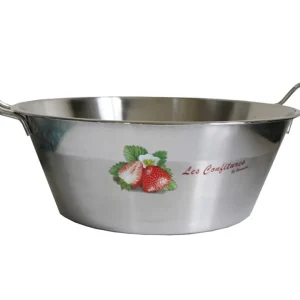 Bacinella marmellata in acciaio inossidabile con manici in metallo decorata, ø 38 cm Promozione Esclusiva