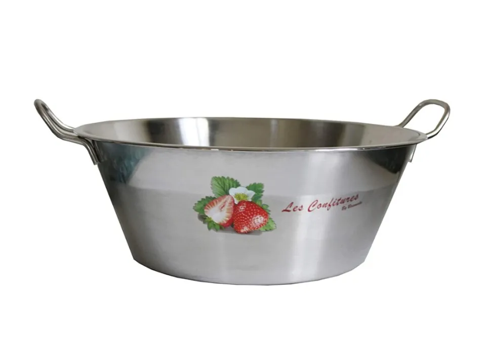 Bacinella marmellata in acciaio inossidabile con manici in metallo decorata, ø 38 cm Promozione Esclusiva