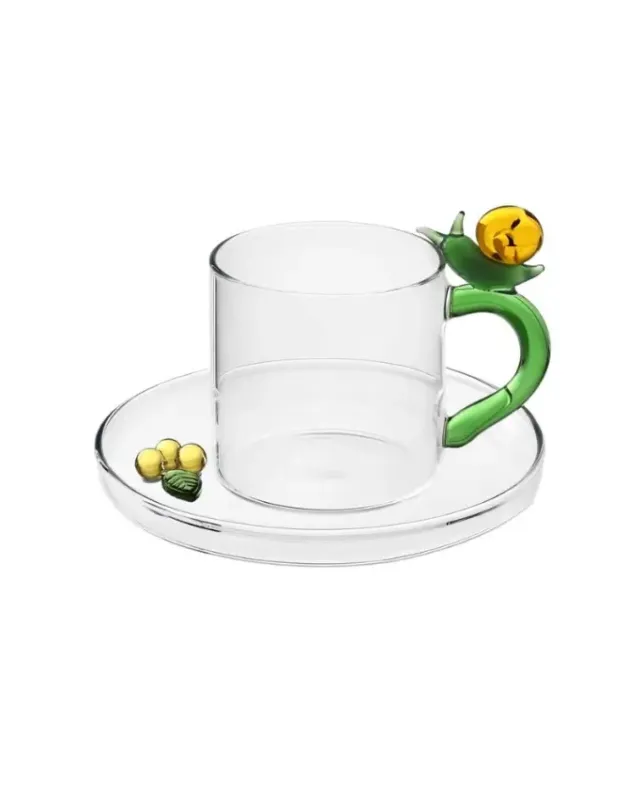 Ichendorf Fruits & Flowers Tazza caffè con piattino Lumaca Ultimissimo Modello