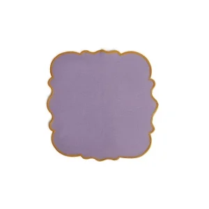 Compra Oggi Stesso Bitossi Home Smerlo Set 2 tovaglioli Lilla bordo Ocra