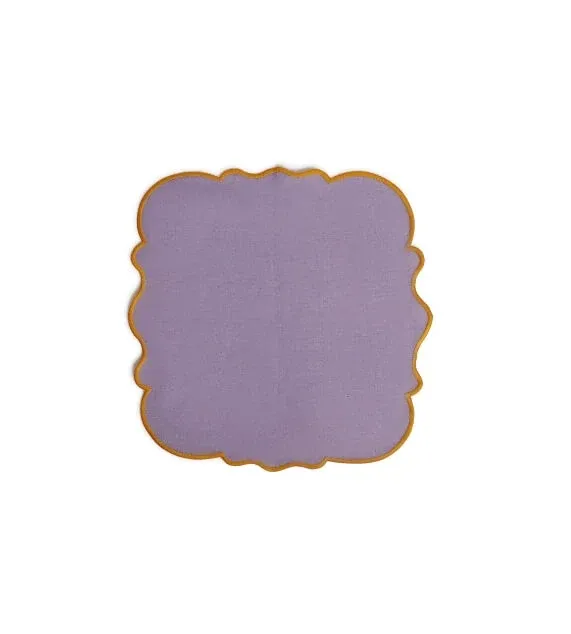 Compra Oggi Stesso Bitossi Home Smerlo Set 2 tovaglioli Lilla bordo Ocra