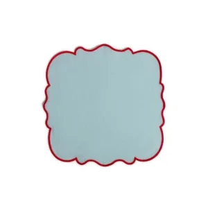 Bitossi Home Smerlo Set 2 tovaglioli Azzurro bordo Rosso Offerta