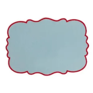 Affare Bitossi Home Smerlo Set 2 tovagliette bordo smerlato Azzurro Bordo Rosso