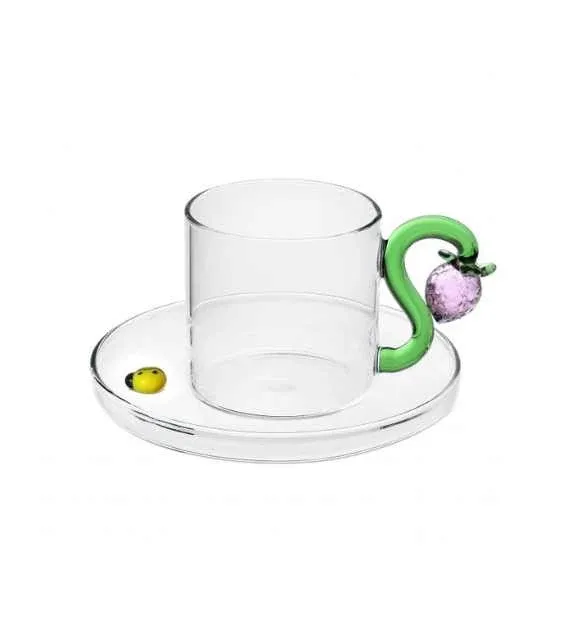 Ichendorf Fruits e Flowers Tazza caffè con piattino Fragola con Coccinella Solo Oggi