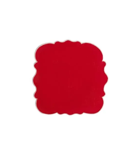 Bitossi Home Smerlo Set 2 tovaglioli Rosso bordo Rosa Offerta Speciale