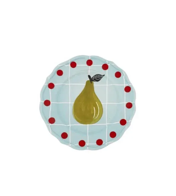 Prezzo Scontato Bitossi Home Quadri Bordo Pois Set 2 pz Piatto frutta Azzurro