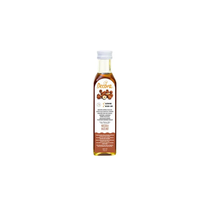 Decora - Bagna Analcolica per Dolci Nocciola 250 ml Nuovo Arrivo