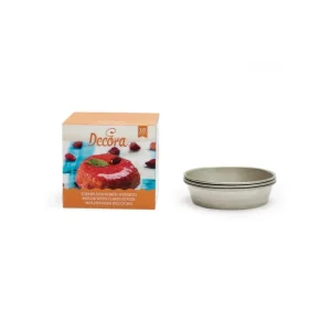 Decora - Set 10 stampi alluminio bordo svasato Diam. 8 x h 2 cm Nuovo Arrivo