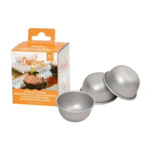 Decora - Set 10 stampi mezza sfera in alluminio anodizzato Diam. 5 x h 2,3 cm Popolare