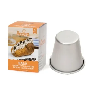 Decora - 6 stampi baba in alluminio anodizzato diam. 6 x 4 x 6 cm Direttamente Dal Produttore