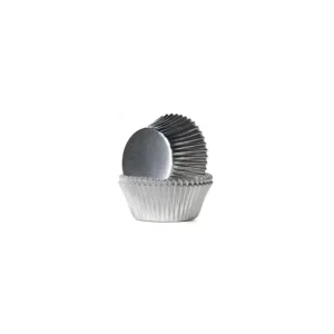 Soddisfatti O Rimborsati Decora - 60 pirottini in carta argento 50 x 32 mm
