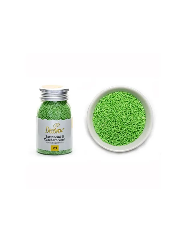Sconto Decora - Cf 90 g bastoncini di zucchero verdi