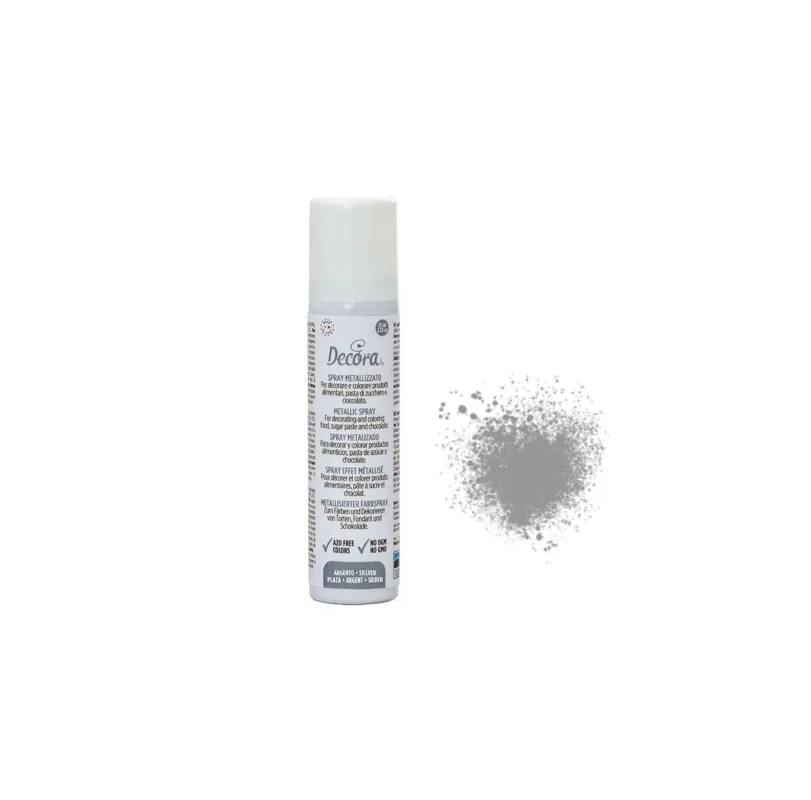 Decora - Colorante Spray Alimentare Metallizzato Argento 75 ml Economico