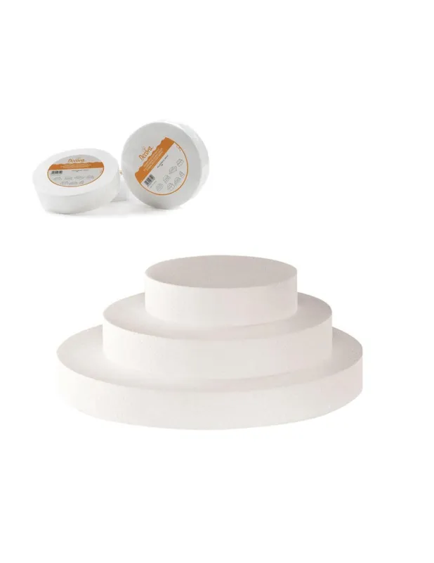 Promozione Esclusiva Decora - Disco Polistirolo per Torte diametro 25 x h 2,5 cm