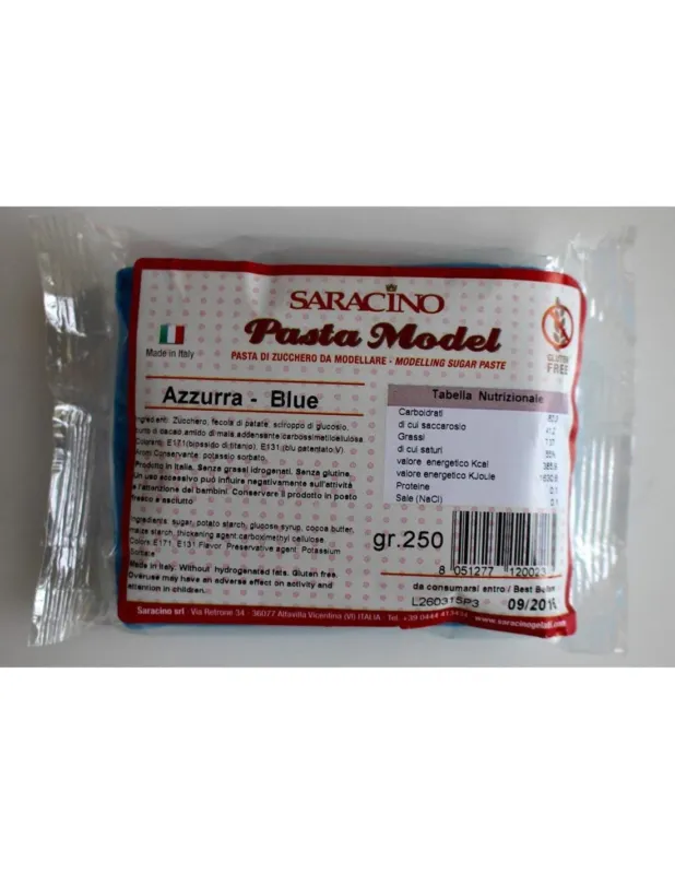 Saracino - Pasta di Zucchero Pasta Model 250g Azzurro Consegna Rapida