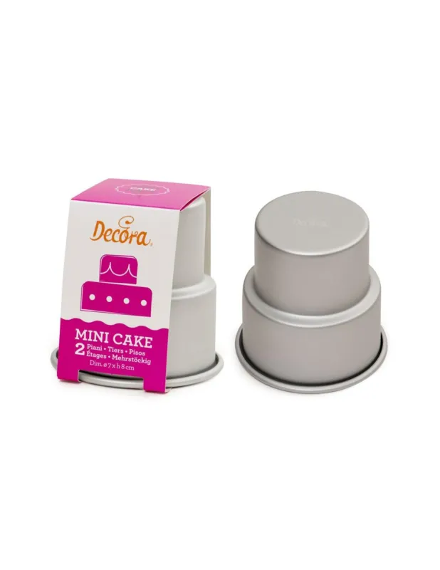 Esclusivo Decora - Stampo mini wedding cake 2 piani in alluminio anodizzato