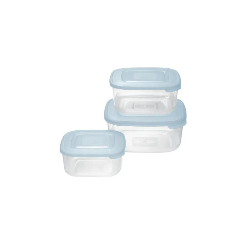 Offerta Del Giorno Tontarelli - Set 3 contenitori frigo box quadrato