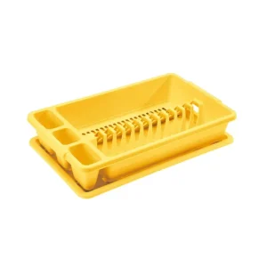 Tontarelli - Scolapiatti piccolo con vassoio raccogli gocce giallo 45x26 cm Prezzo Scontato