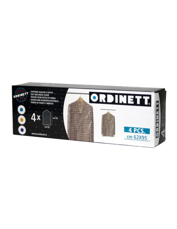 Ordinett - Set 4 custodie in plastica per giacche e vestiti 65x90 cm A Buon Prezzo