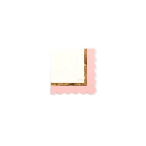 Cf.16 tovaglioli con smerlo baby chic rosa oro cm 33x33 Di Tendenza