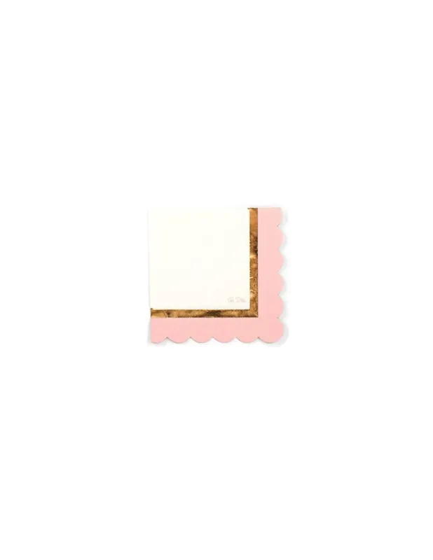 Cf.16 tovaglioli con smerlo baby chic rosa oro cm 33x33 Di Tendenza