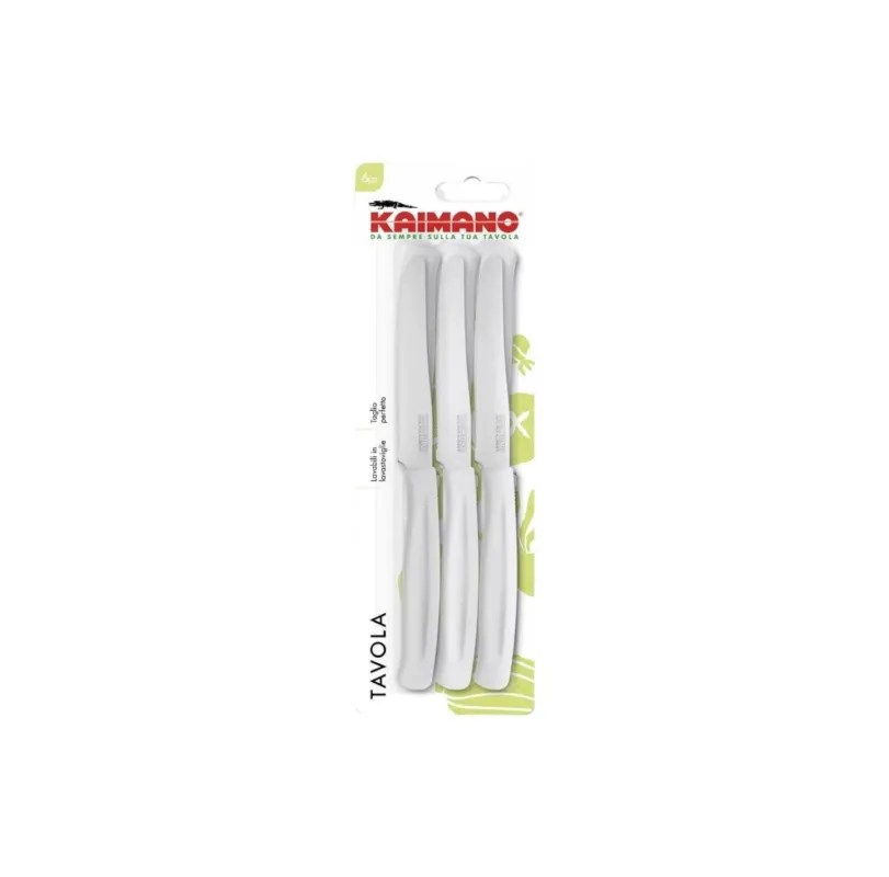 Must-Have Kaimano - Coltelli da tavola con manico in plastica 6 pz bianco
